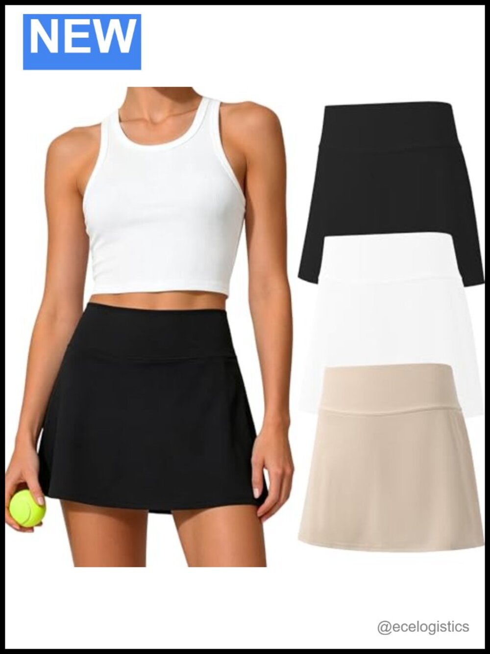 Tennis Golf Skirt Women's Active Skort High Waist A-Line with Liner Shorts